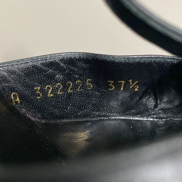 Saint Laurent Paris Black Leather Janis Studded T Strap Platform Pumps Size 37.5 - Picture 10 of 16